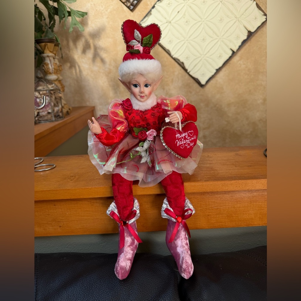 Valentine’s Day Lady Elf Fairy Shelf Sitter Cynthia Rowley Brand Poseable Doll